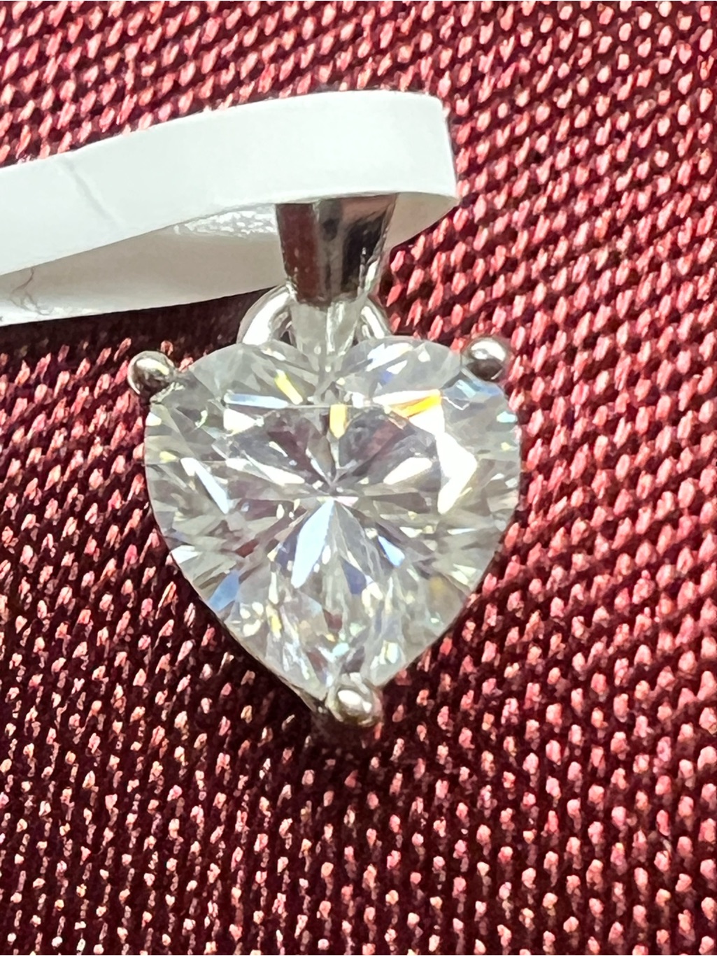 Nwt Heart Sterling Silver Moissanite Pendant, Gra Certificate Included! Msrp$279
